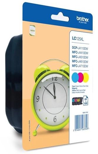 Multipack cerneala Brother MFC J4510DW LC125XL CMY Cyan/Magenta/Yellow Original