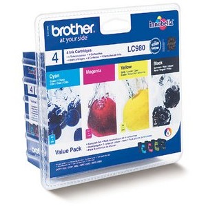 Multipack cerneala Brother DCP 365 CN, DCP 165 C, MFC 295 CN, MFC 255 W, DCP 375 CW, DCP 195 C, DCP 145 C, MFC 290 C, MFC 250 C LC980 CMYB Cyan/Magenta/Yellow/Black Original