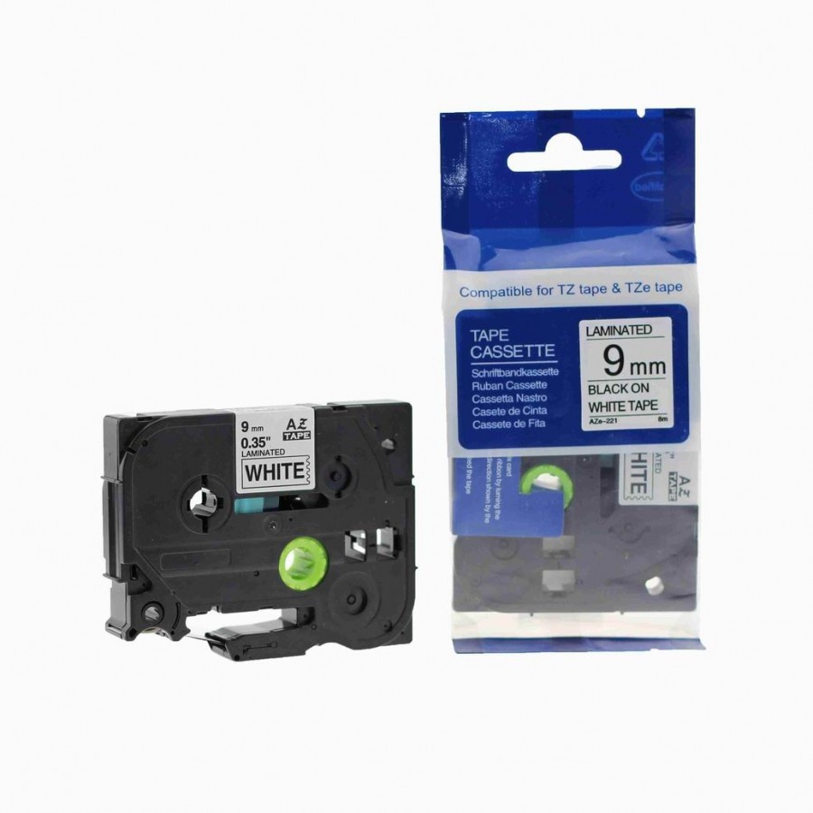 TZE221 Tape 9mm Black on White Original