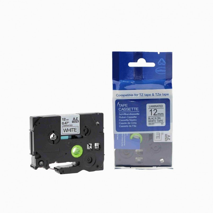 TZE231 Tape 12mm Black on White Original