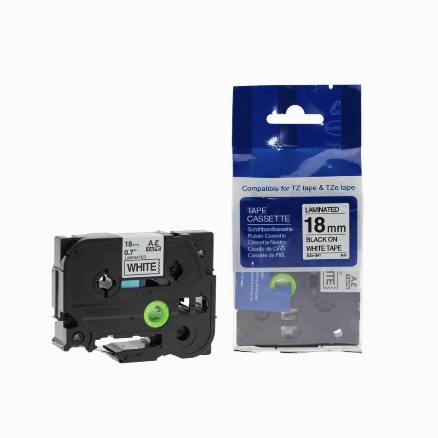 TZE241 Tape 18mm Black on White Original