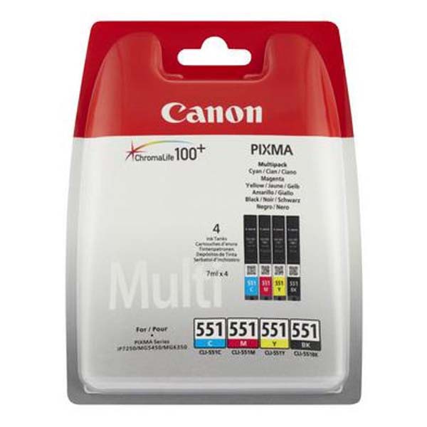 Cartus cerneala Canon Pixma IP7250, Pixma MG5450, Pixma MG5550, Pixma MG6350, Pixma MG6450 6509B009AA, CLI-551C/M/Y/BK Color Original