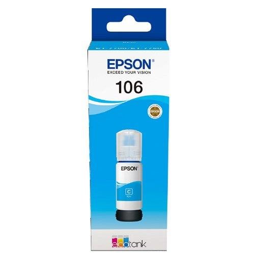 Cartus cerneala Epson 106 L7160 CISS 70ML C13T00R240 Ink Cartridges, 106, Ink Bottle, 1 x 70.0 ml Cyan Original