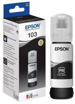Cartus cerneala Epson 103, C13T00S14A, L3151, L3150, L3111, L3110, CISS 70ml, Black, Original