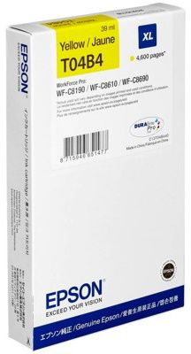 Cartus cerneala Epson WORKFORCE PRO C8190DW, C8610DWF, C8690DWF C13T04B440 Ink Cartridges, T04B4, Singlepack, XL 4.6k Yellow Original