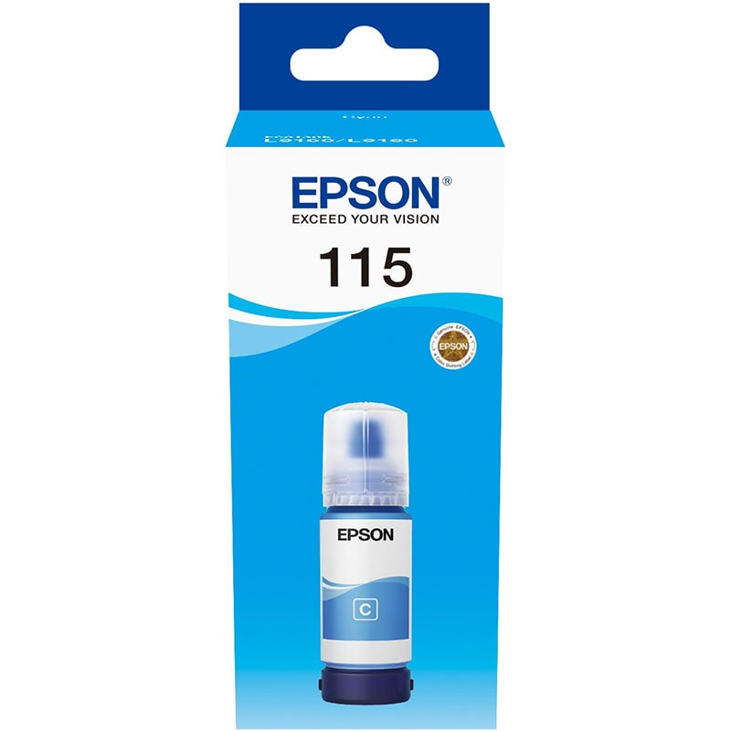 Cartus cerneala Epson 115 L8160, L8180 C13T07D24A Ink Cartridges, 115, Ink Bottle, 1 x 70.0 ml Cyan Original