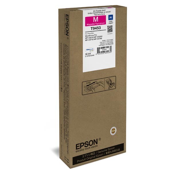 Cartus cerneala Epson WF C5710, WF C5290, WF C5790 XL C13T945340 Ink Cartridges, DURABrite™ Ultra, T9453, Singlepack, 1 x 38.1 ml Magenta, XL 5k Original