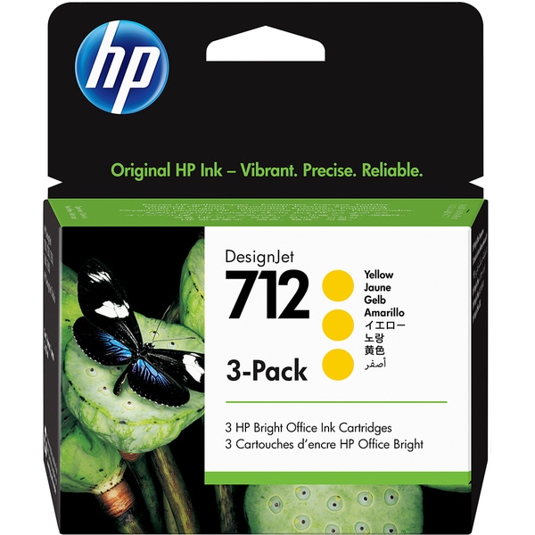 Cartus cerneala 3-pack HP DJ T630 NR.712 NR.712 3ED79A 29ml Yellow Original