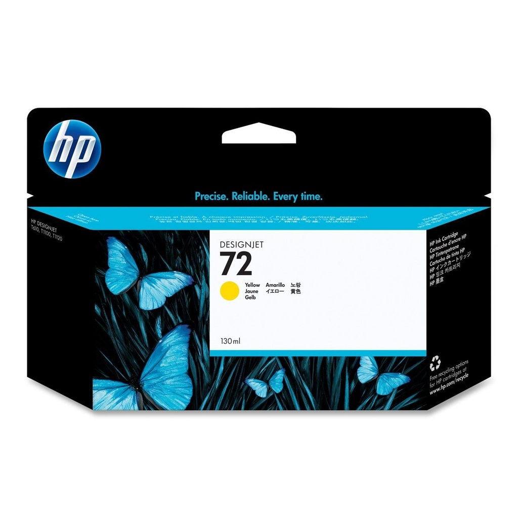 Cartus cerneala HP DJ T 1120, DJ T 620, DJ 1200, DJ T 1100, DJ T 610 NR.72 130ml NR.72 C9373A 130ml Yellow Original