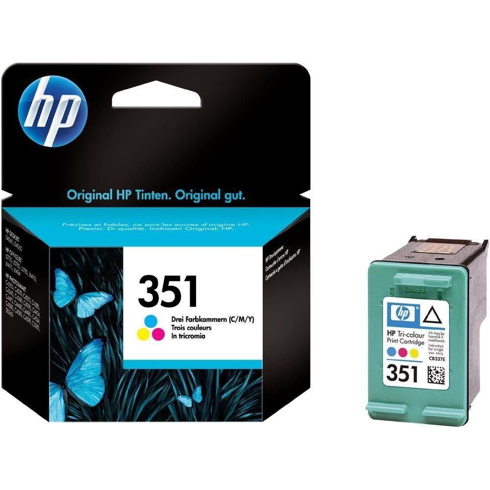 Cartus cerneala HP OJ 6424, PS C4390, OJ 6410, PS C4380, PS C 4500, OJ 5780, PS C4280, PS C4485, DJ 4360, PS C4270, PS C4472, DJ 4200, OJ 6415, PS C4385, OJ 5785, PS C4340, PS C5280, OJ 5730, PS C4272, PS C4480, DJ 4260 NR.351 Cyan/Magenta/Yellow Original