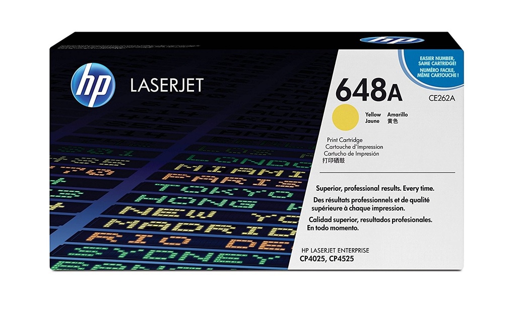 Cartus toner HP Color LJ Enterprise CP 4525, Color LJ Enterprise CP 4025, NR.648A, HP 648A, CE262A, 11k, Yellow, Original