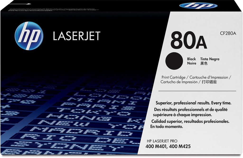 Cartus toner HP LJ Pro 400 MFP M425DN, LJ Pro 400 M401DNE, LJ Pro 400 M401D, LJ Pro 400 MFP M425DW, LJ Pro 400 M401DW, LJ Pro 400 M401DN, LJ Pro 400 M401A NR.80A 2.7k Black Original