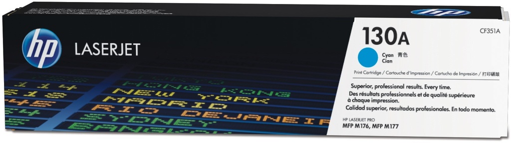Cartus toner HP Color LJ Pro M176N, Color LJ Pro M177FW, NR.130A, HP 130A, CF351A, 1k, Cyan, Original