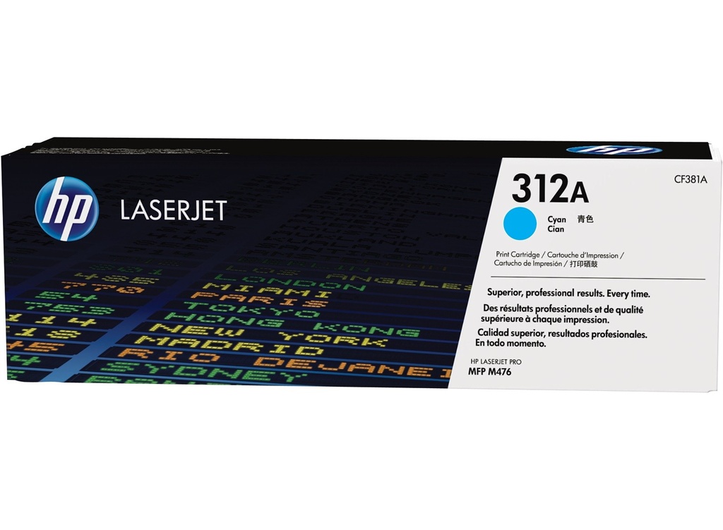 Cartus toner HP Color LJ Pro MFP M476NW, Color LJ Pro MFP M476DN, Color LJ Pro MFP M476DW, NR.312A, HP 312A, CF381A, 2.7k, Cyan, Original