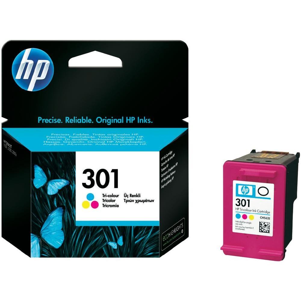 Cartus cerneala Tri-Colour HP DJ 2054 A, DJ 1050 AIO, DJ 3054 A AIO, DJ 3000, DJ 1510 AIO, DJ 2050, DJ 3050 A AIO NR.301 Cyan/Magenta/Yellow Original