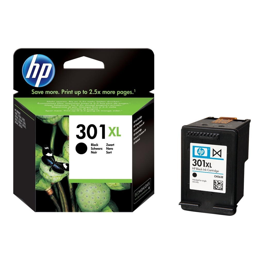 Cartus cerneala HP DJ 2054 A, DJ 1050 AIO, DJ 3054 A AIO, DJ 3000, DJ 1510 AIO, DJ 2050, DJ 3050 A AIO NR.301XL Black Original