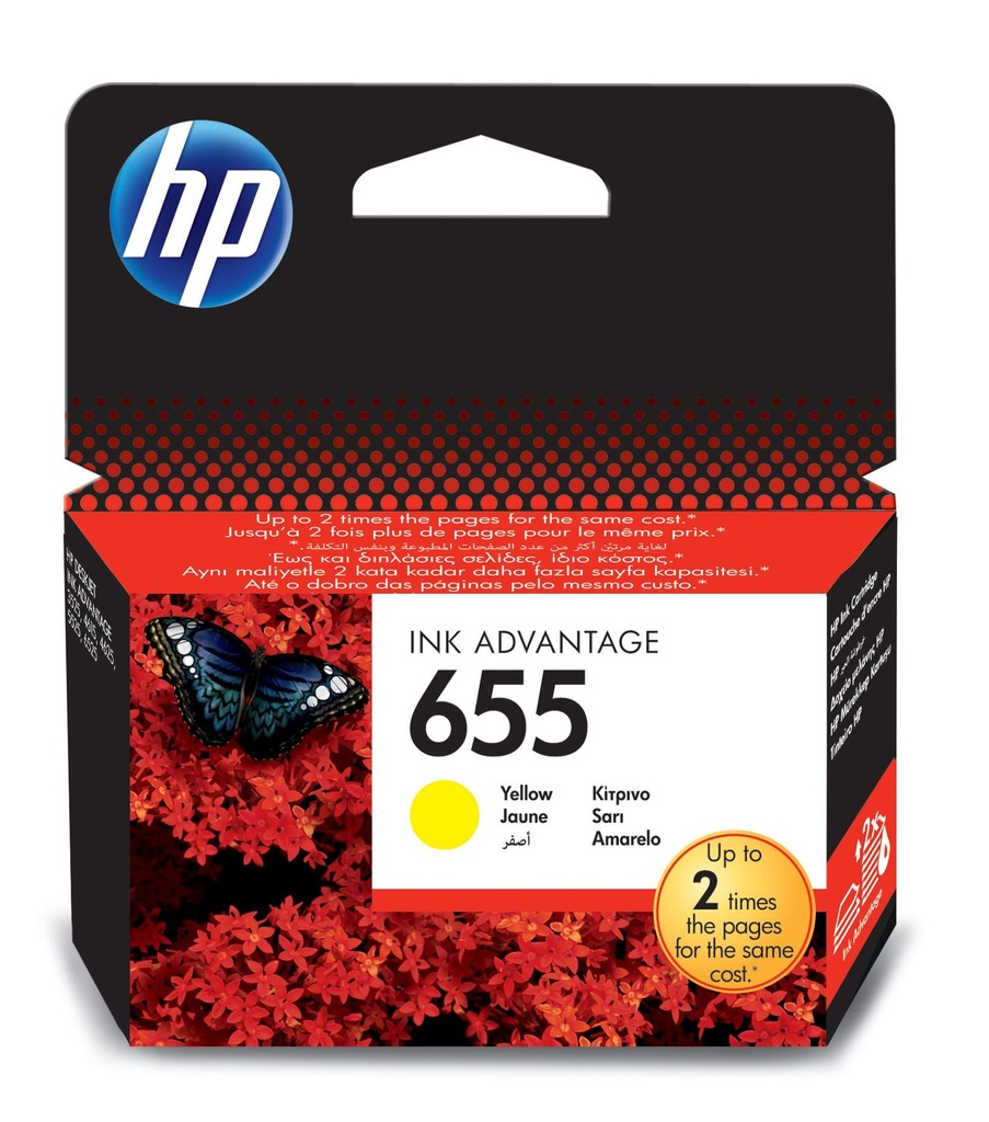 Cartus cerneala HP DESKJET INK ADVANTAGE 3525, DESKJET INK ADVANTAGE 3525 E-ALL-IN-ONE, DESKJET INK ADVANTAGE 4615, DESKJET INK ADVANTAGE 4625 E-ALL-IN-ONE, DESKJET INK ADVANTAGE 5525 (CZ282C), DESKJET INK ADVANTAGE 5525 E-ALL-IN-ONE, DESKJET INK ADVANTAGE 6525 E-ALL-IN-ONE NR.655 Yellow Original