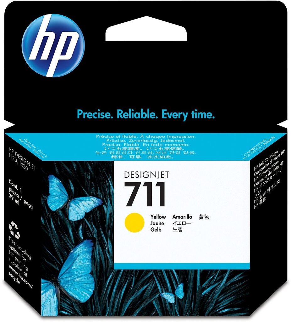 Cartuș cerneală HP DJ T520, DJ T120, HP 711, CZ132A, 29ml, Yellow, Original