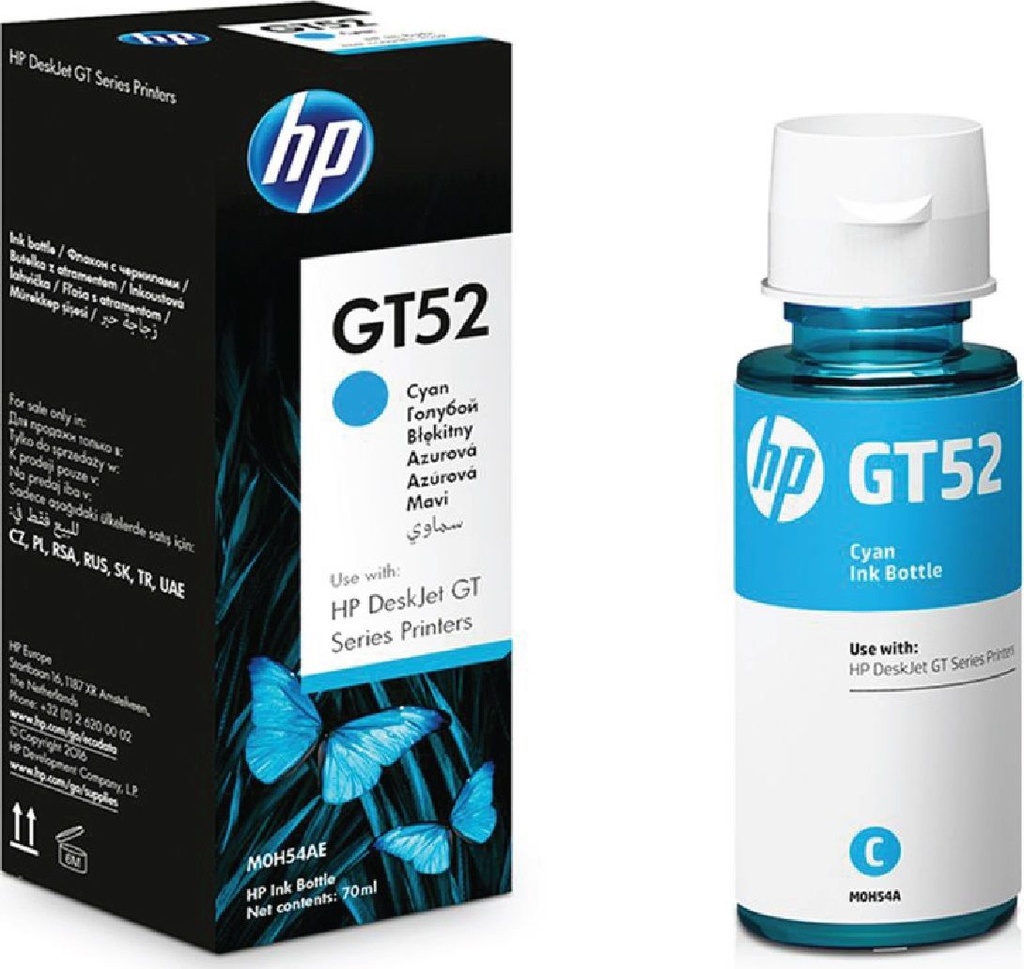 Cartus cerneala HP 319, 419, 515, Deskjet GT 5810, 615, Ink Tank 315, 415, Smart Tank 500, 530, 5820 GT52 GT52 M0H54AE Cyan Original