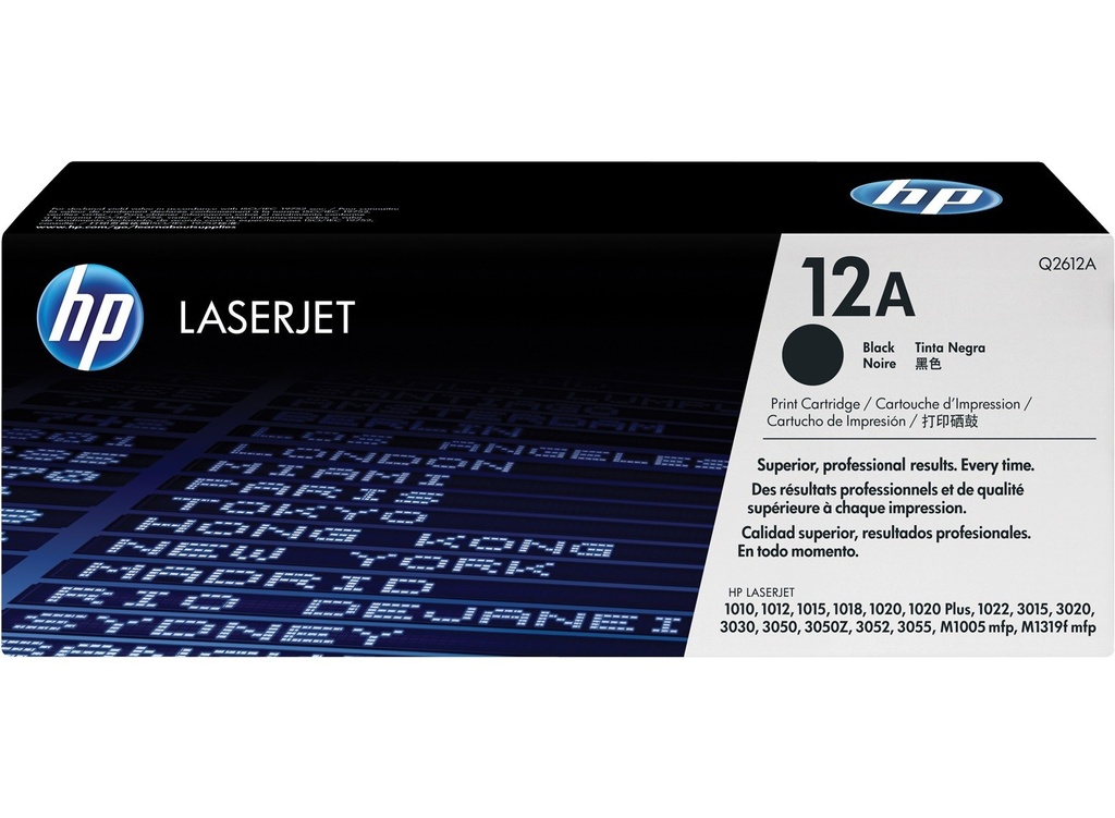 Cartus toner HP LJ 3055, LJ 1015, LJ 3050, LJ 1010, LJ 3020, LJ 1022, LJ 1018, LJ 3052, LJ 1012, LJ 3030, LJ 3015, LJ 1020, NR.12A, 2k, Black, Original