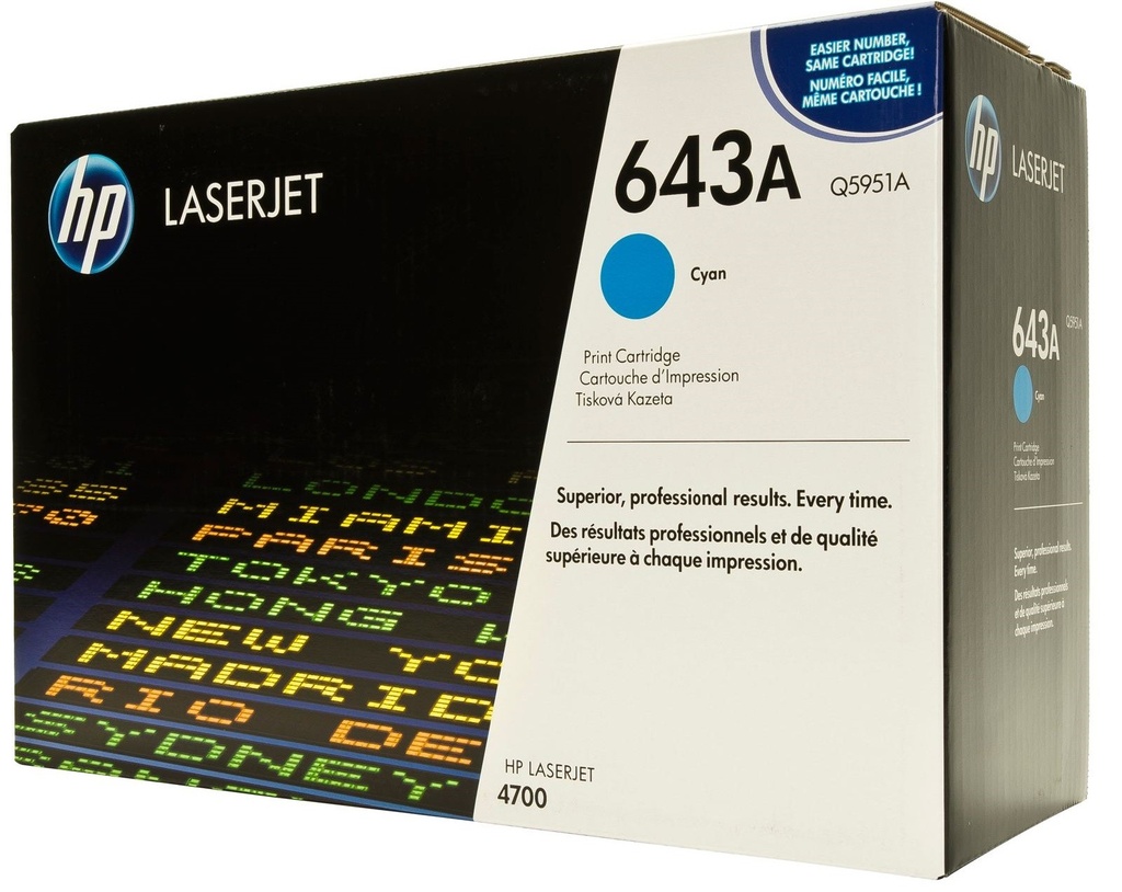 Cartus toner HP Color LJ 4700, NR.643A, HP 643A, Q5951A, 10k, Cyan, Original