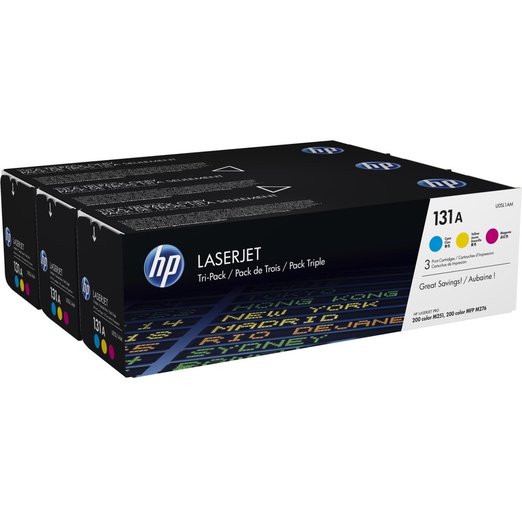 Cartus toner 3-pack HP LJ PRO 200 M251N, NR.131A, HP 131A, 1.8k, Cyan/Magenta/Yellow, Original