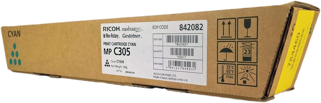 Cartus toner Ricoh AFICIO MPC 305 SP, AFICIO MPC 305 SPF 841595, 842082 4k Cyan Original