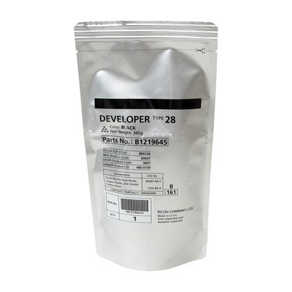 Developer Ricoh Aficio 2018, Aficio 2016, Aficio 2015 TYPE 28 B1219645, B1219640, 888225 Black Original