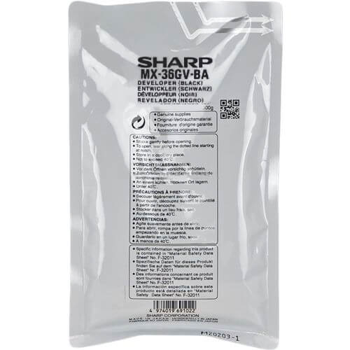 Developer Sharp MX 1810 U, MX 2010 U, MX 2310 U, MX 2314 N, MX 2314 NSF, MX 2610 N, MX 2614 N, MX 2614 NR, MX 2614 NSF, MX 2615 N, MX 2640 N, MX 3110 N, MX 3111 U, MX MX-36FVBA, MX-36GVBA,MX-36FVBA, MX-36GVBA 100k Black Original