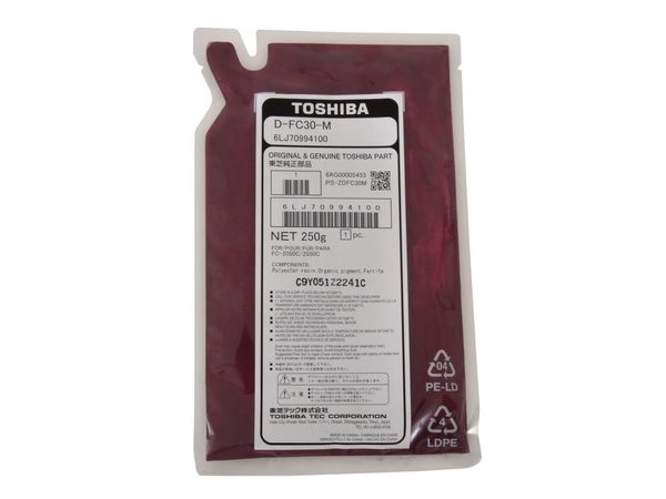 Developer Toshiba E-STUDIO 2000 AC, E-STUDIO 2010 AC, E-STUDIO 2500 AC, E-STUDIO 2510 AC,E-STUDIO 2000 AC, E-STUDIO 2510 AC,E-STUDIO 2050 C, E-STUDIO 2051 C 6LJ70994100,6LJ70994100,6LJ70384100, DFC30M,6LJ70384100, DFC30M Magenta Original