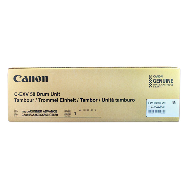 Drum Unit Canon IR DX C5840i, IR DX C5850i, IR DX C5860i, IR DX 5870i, IR DX C5840i, IR DX C5850i, IR DX C5860i, IR DX 5870i DX C-EXV58, BLACK & COLOR , Original