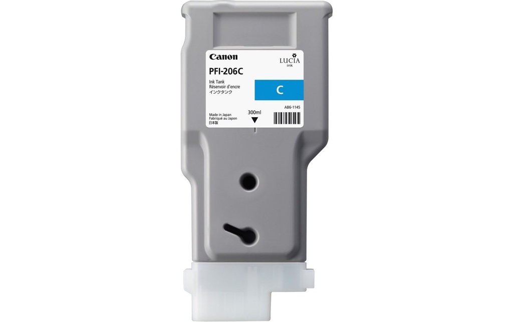 Pigment Ink Tank Canon PFI-206 iPF 6400S, iPF 6400SE, iPF 6400, iPF 6450 PFI-206, 5304B001AA Inks 300 ml Cyan Original