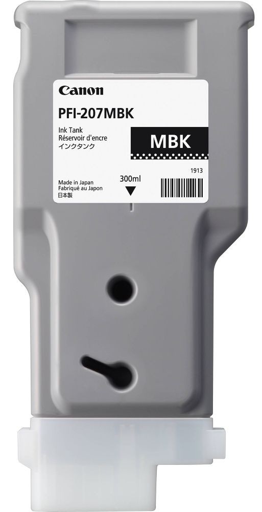 Dye Ink Tank Canon PFI-207 iPF 780, iPF 785, iPF 680, iPF 685 PFI-207, 8788B001AA Inks 330 ml Matte Black Original
