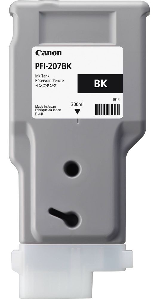 Dye Ink Tank Canon PFI-207 iPF 780, iPF 785, iPF 680, iPF 685 PFI-207, 8789B001AA Inks 330 ml Black Original