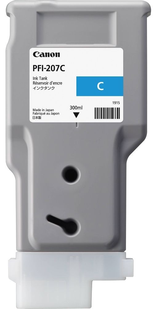 Dye Ink Tank Canon PFI-207 iPF 780, iPF 785, iPF 680, iPF 685 PFI-207, 8790B001AA Inks 330 ml Cyan Original
