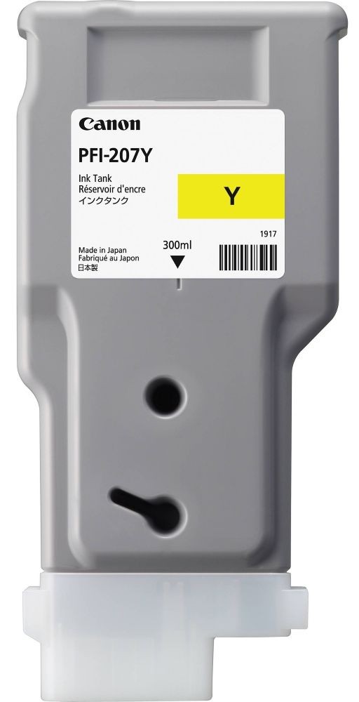 Dye Ink Tank Canon PFI-207 iPF 780, iPF 785, iPF 680, iPF 685 PFI-207, 8792B001AA Inks 330 ml Yellow Original