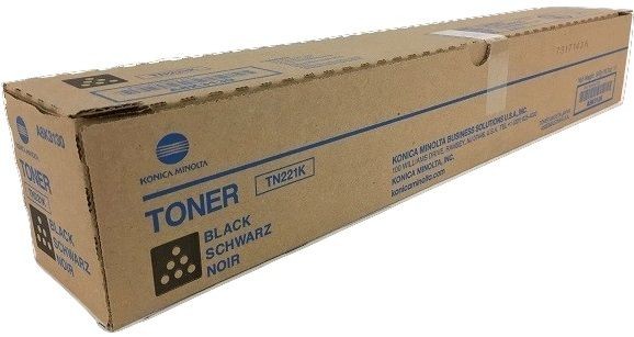Cartus toner Minolta bizhub C227, bizhub C287, bizhub C287, TN221, TN-221, TN221K, TN-221K, A8K3150, 1 spiral bottle, 492 g Toner, 24k, Black, Original