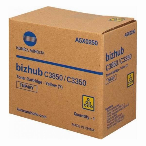 Cartus toner Minolta Bizhub C 3350, Bizhub C 3850FS, Bizhub C 3850 TNP48 TNP48Y A5X0250 1 cartridge, Simitri HD-Toner, yield approx. 10K / 5% Yellow Original