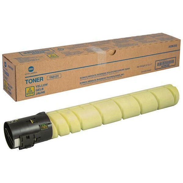 Cartus toner Minolta Bizhub C 454, Bizhub C 454e, Bizhub C 554, Bizhub C 554e TN512 TN512Y A33K252 1 spiral bottle, 527g Toner, yield approx. 26k / 5% Yellow Original