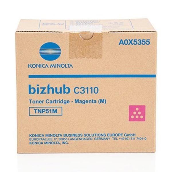 Cartus toner Minolta Bizhub C3110 TNP51 TNP51M A0X5355 1 cartridge, yield approx. 5.000 / 5% Magenta Original