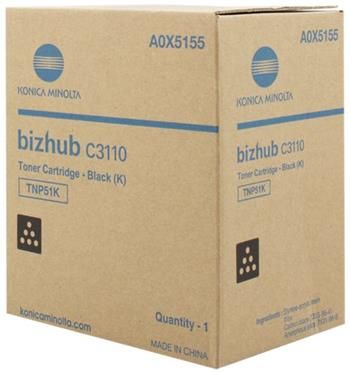 Cartus toner Minolta Bizhub C 3110 TNP51 TNP51K A0X5155 1 cartridge, yield approx. 5.000 / 5% Black Original