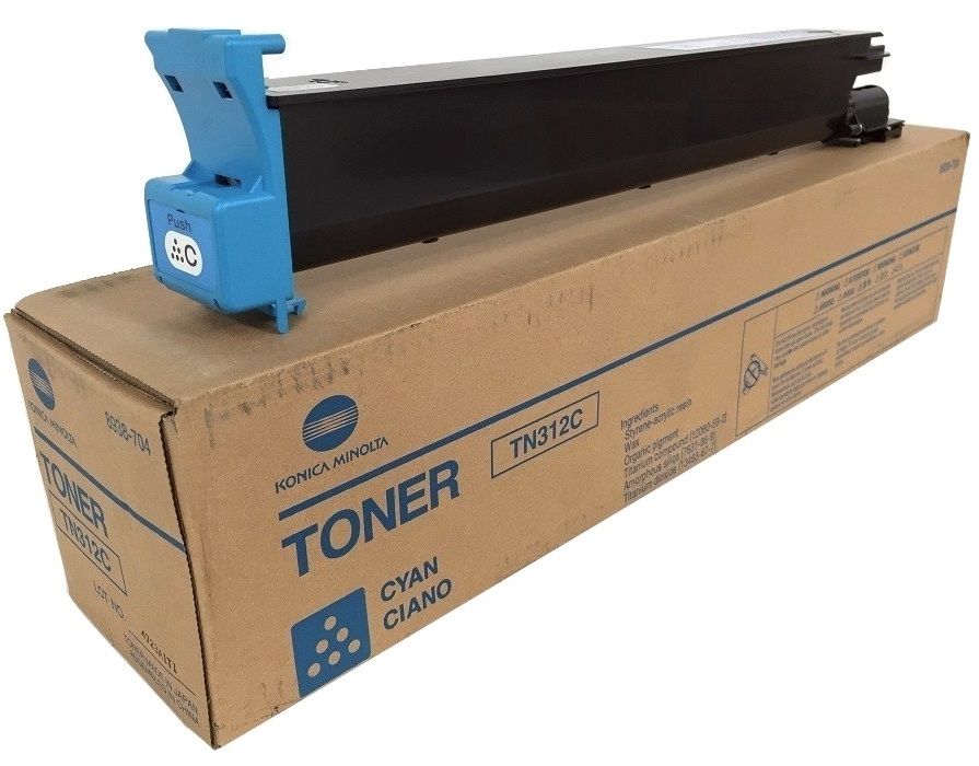 Cartus toner Minolta Bizhub C300, Bizhub C352, Bizhub C352P TN312 TN312 C 8938708 1 cartridge, 260g Polymer toner, approx. 12k / 5% Cyan Original