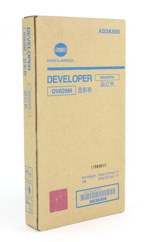 Developer Minolta Accurio Press C7090, Accurio Press C7100 DV629 DV629M, AD3K800 1 bag, developer, yield ca. 2.150k Magenta Original