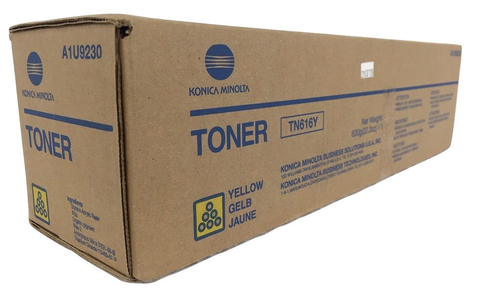 Cartus toner Minolta Bizhub Pro C 6000, Bizhub C 7000P TN616 TN616Y, A1U9253 1 bottle cartridge, Polymer toner, yield C7000 / C6000 ca. 41,8k (5%) Yellow Original