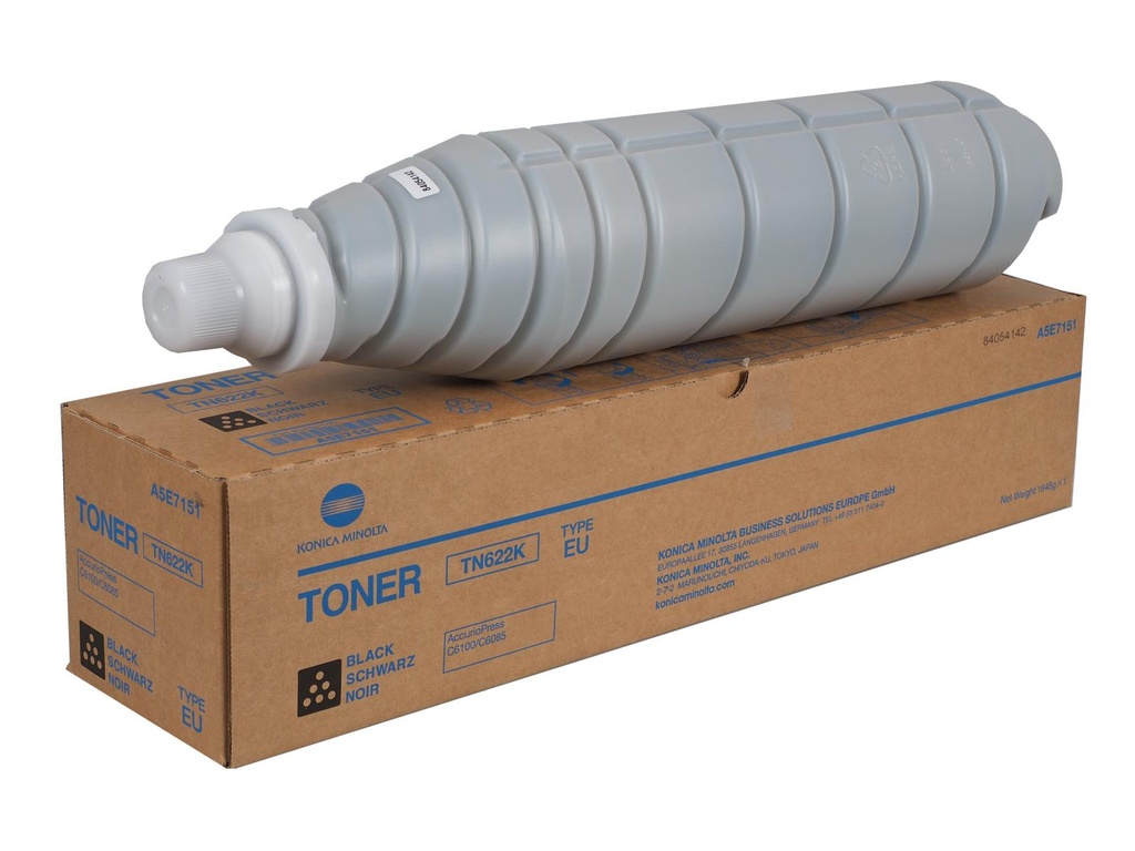 Cartus toner Minolta bizhub Pro C6085, bizhub Press C6100, TN622, TN622K, TN-622, TN-622K, A5E7151, 1 bottle cartridge, Toner, 88k, Black, Original