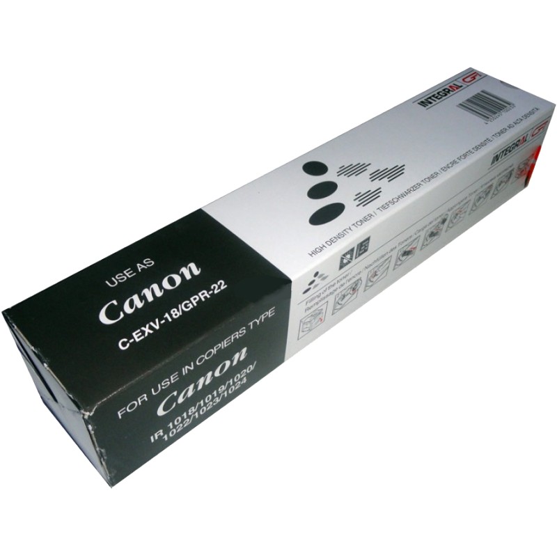 Cartus toner Canon IR 1018, IR 1018 J, IR 1020, IR 1020 J, IR 1022, IR 1022 A, IR 1022 F, IR 1022 I, IR 1022 IF, IR 1023, IR 1023 IF, IR 1023 N, IR 1024, IR 1024 A 0386B002AA C-EXV18BK Black Compatibil Integral