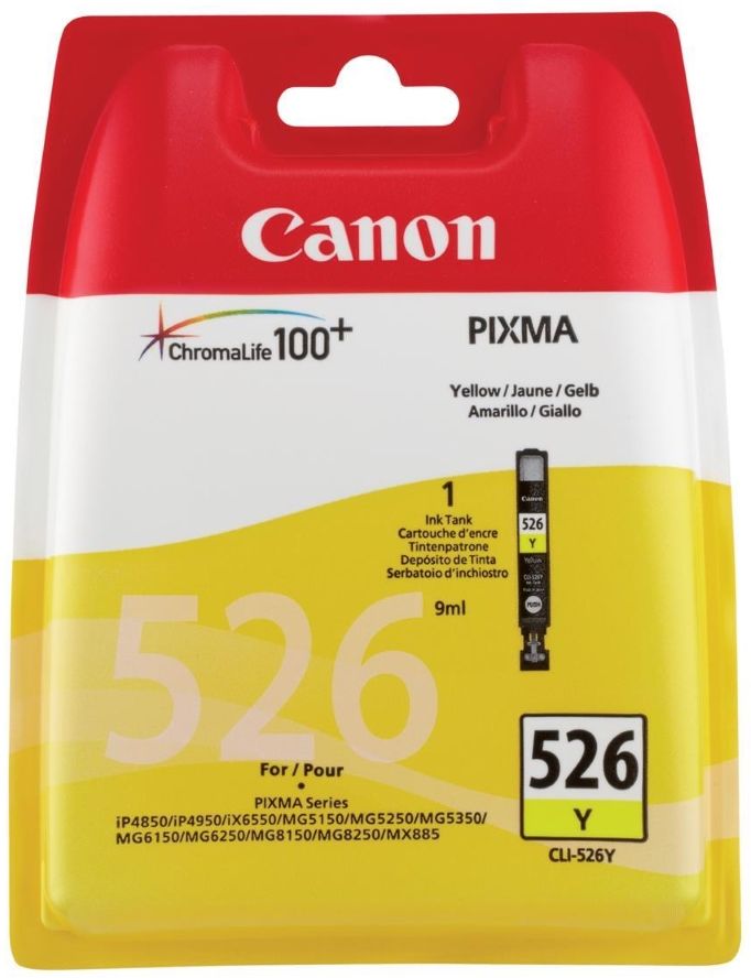 Cartus cerneala Canon IP4850 CLI-526Y, 4543B001AA, Yellow, Original
