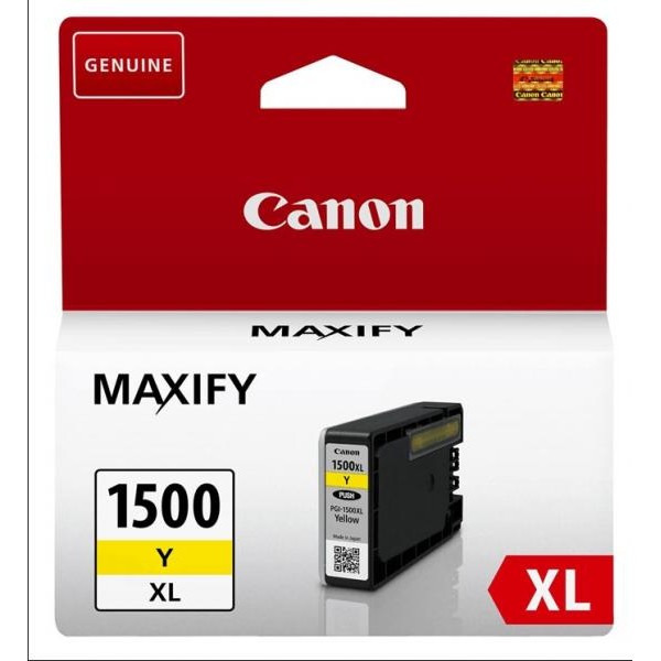 Cartus cerneala Canon Maxify MB2050, MB2150, MB2350, MB2750 PGI-1500XLY, 9195B001AA, Yellow, Original