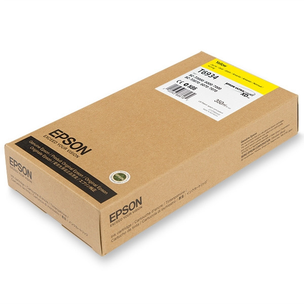 Cartus cerneala Epson SureColor T3000, T3000 POS, T3000 w/o, T5000, T5000 POS, T5200, T7000, T7000 POS, T7200, C13T69340N, 350ml Yellow Original