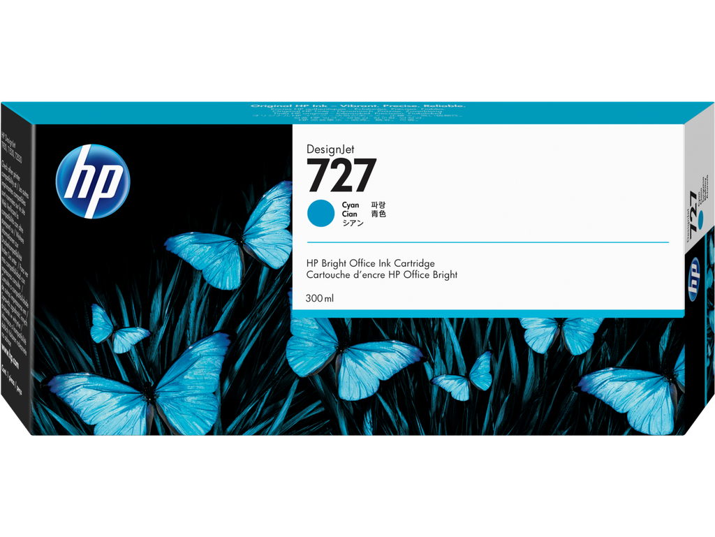 Cartus cerneala HP DJ T1500,DJ T1530,DJ T2500,DJ T2530,DJ T920,DJ T930 HP727 Cyan 300ml Original